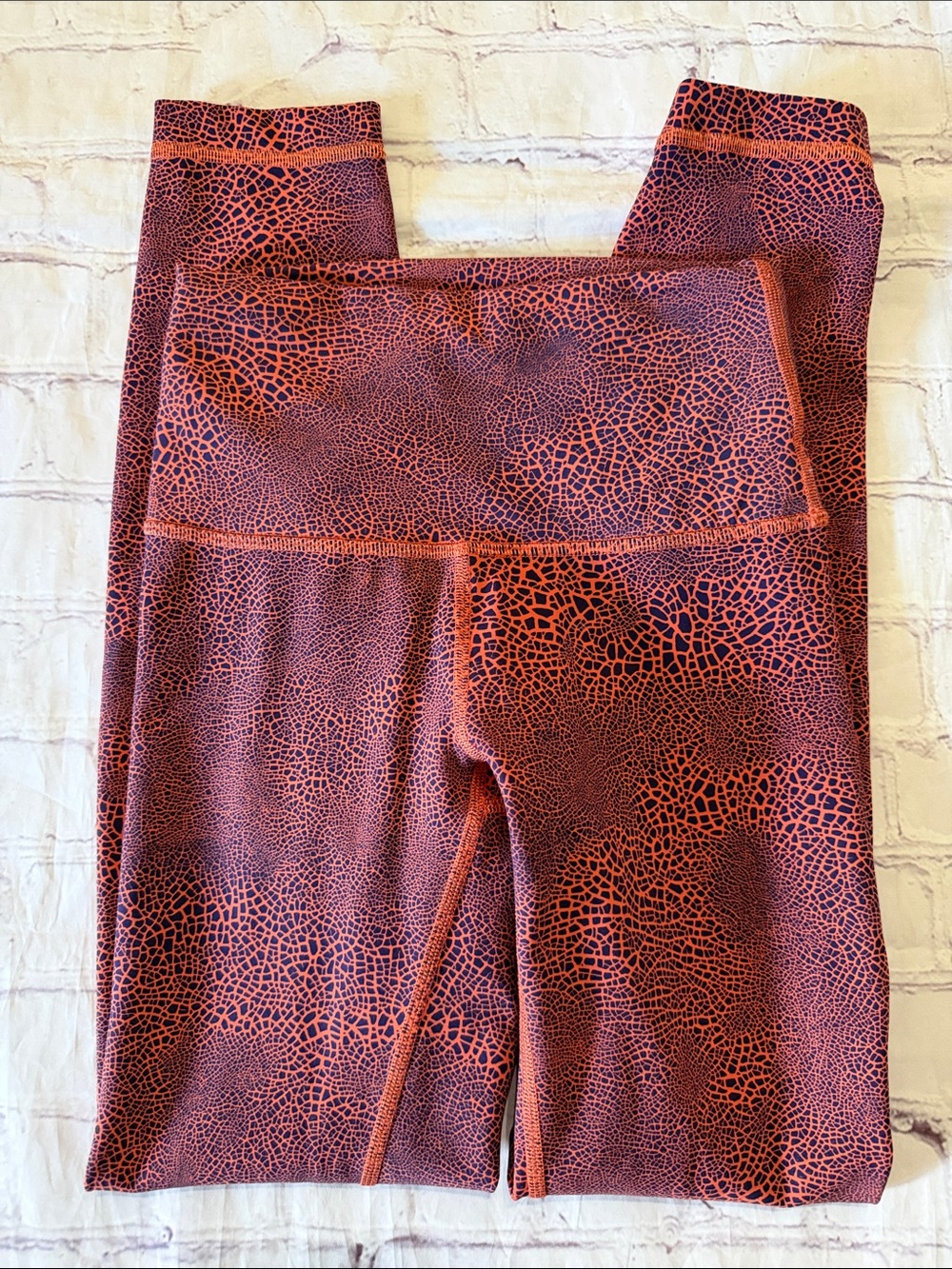 Lululemon Wunder Train 25” Crackle Glaze Vintage Orange Larkspur Size 2 XS